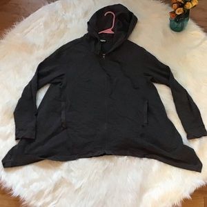 Eileen Fisher Dark Gray Full Zip Hoodie 6P Petite